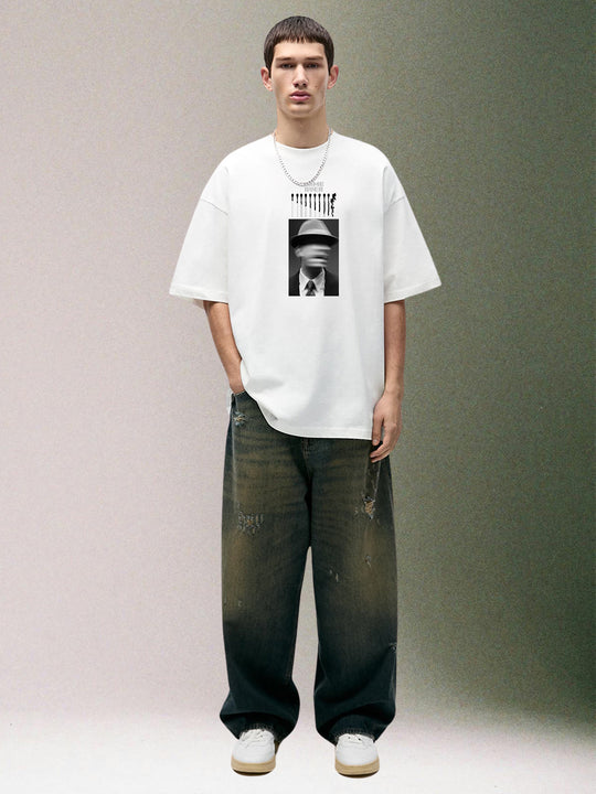 Game Over Oversized White T-shirt
