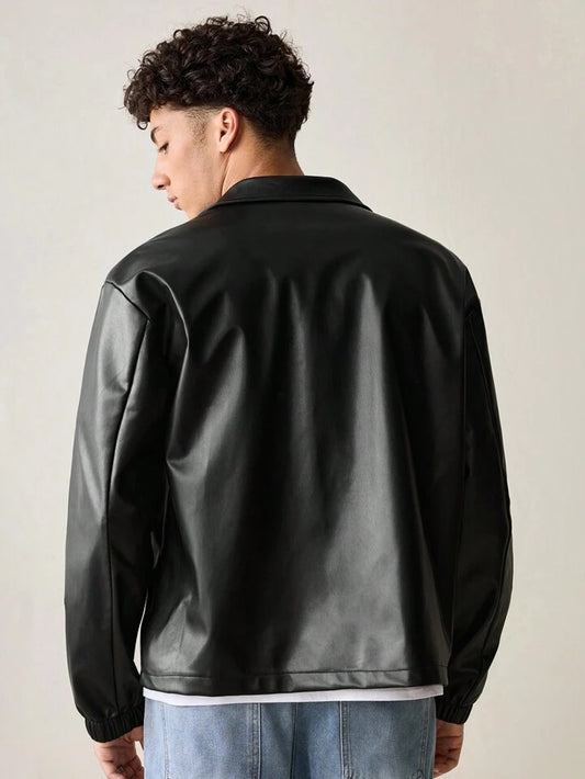 vintage black leather jacket for men