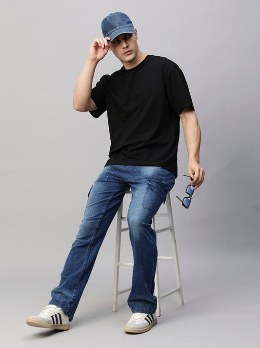 Solids Black Oversized T-shirt