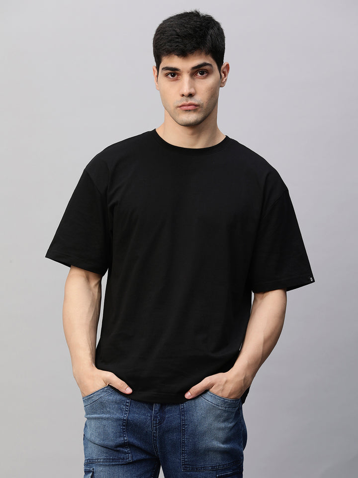 Solids Black Oversized T-shirt