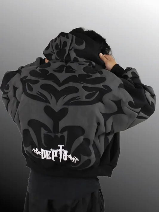 Shadow Gothic Oversized Hoodie – DEPTA Edition