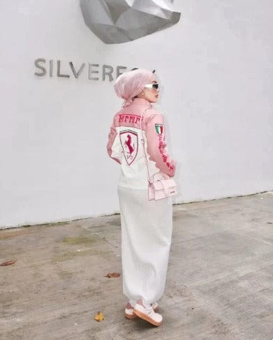 Limited Edition Pink Ferrari Leather Jacket – Exclusive Italian Designer Outerwear for Trendsetters