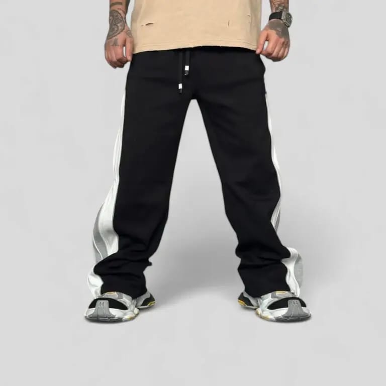 Double Zip Wide Leg Zip Up Baggy Track