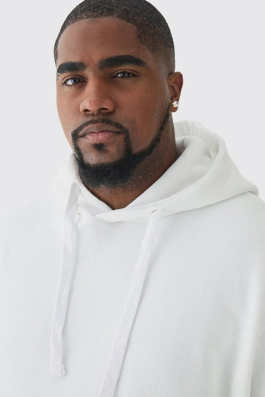 Plain Basic Hoodie In White