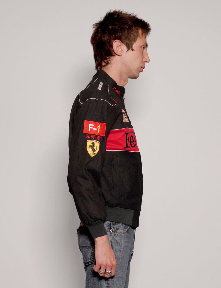 Ferrari F1 Black & Red Bomber Jacket [Printed]