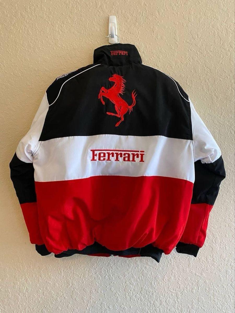 Tri-Colour Ferrari F1 Vintage Racer Jacket | Classic Racing Style