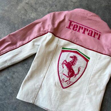 Limited Edition Pink Ferrari Leather Jacket – Exclusive Italian Designer Outerwear for Trendsetters