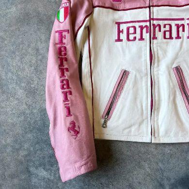 Limited Edition Pink Ferrari Leather Jacket – Exclusive Italian Designer Outerwear for Trendsetters