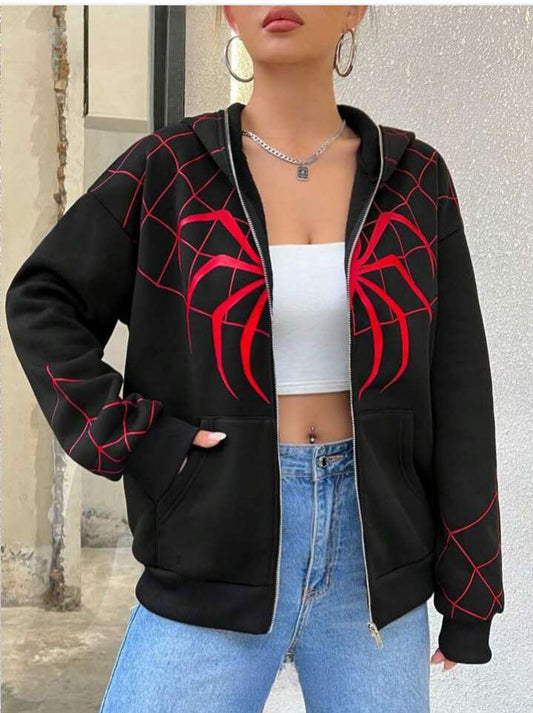 Spider Man Hoodie Full Zip Up Athletic Fit Fan Gear