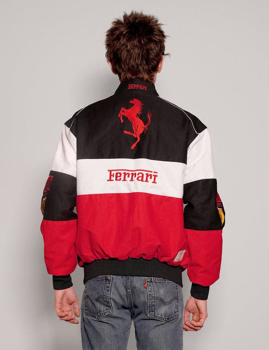Ferrari Scuderia F1 Vintage Racing Bomber Jacket – Red, White & Black