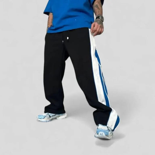 Double Zip Wide Leg Zip Up Baggy Track