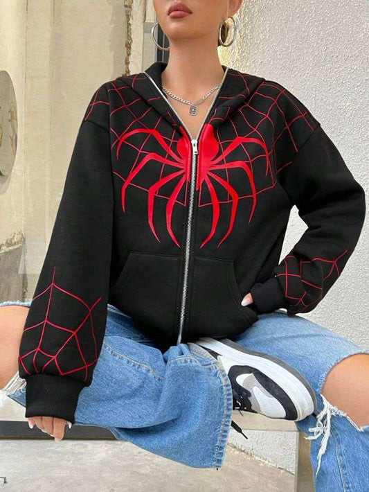 Spider Man Hoodie Full Zip Up Athletic Fit Fan Gear