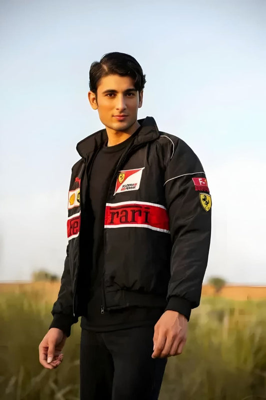 Red Ferrari F1 Speed Jacket | Motorsport & Streetwear Fusion [Printed]
