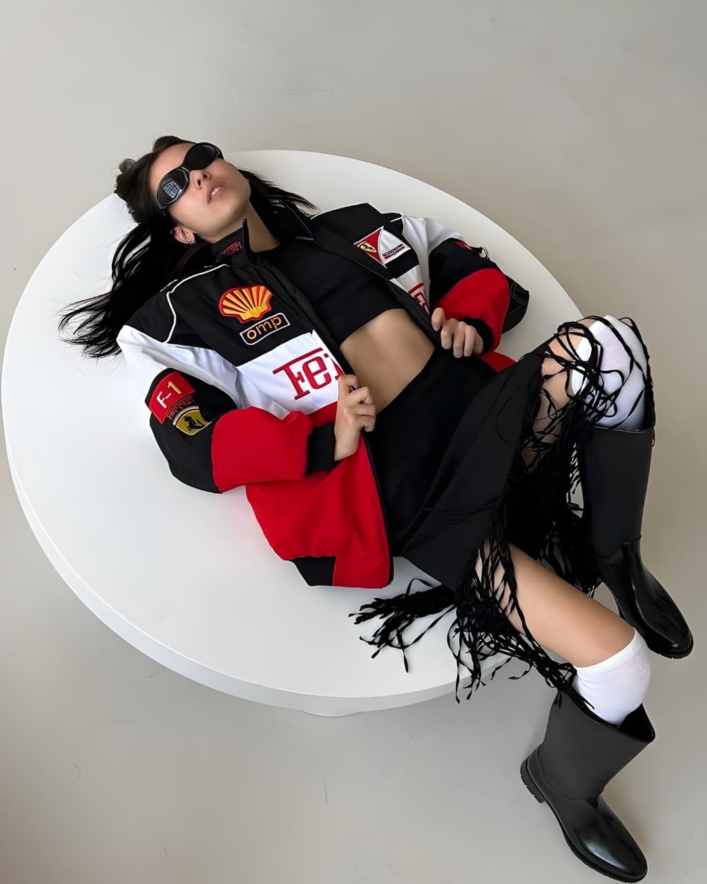 Tri Colour Ferrari Racing Jacket – Bold Streetwear Statement[Embroidered]