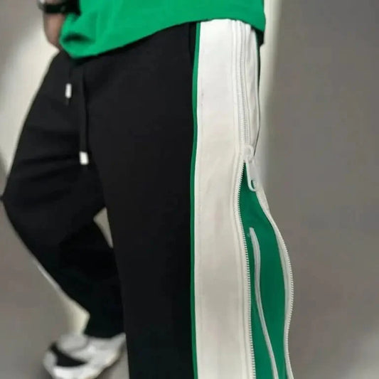 Double Zip Wide Leg Zip Up Baggy Track | OUTFIX